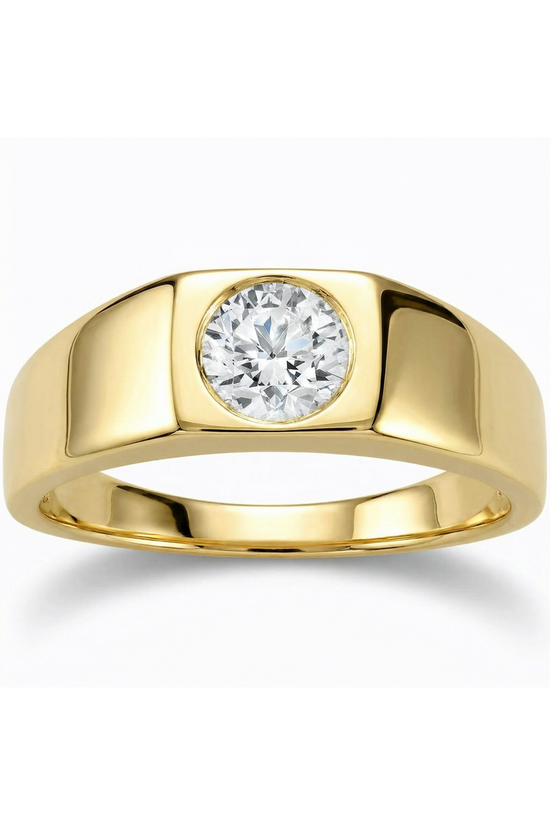 1Ct Men's Diamond Ring Gold Lab Grown, Main, color, 10k Yellow Gold