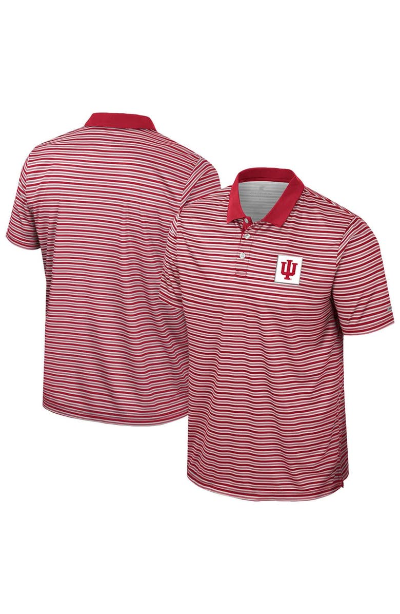 COLOSSEUM Men's Colosseum Crimson Indiana Hoosiers Striped Polo, Alternate, color, Crimson