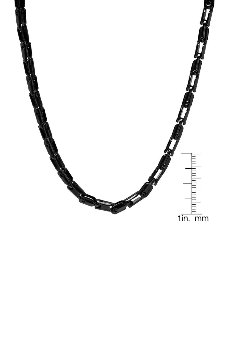 Men's Ion Plated Stainless Steel Chain Necklace, Alternate, color, BLACK
