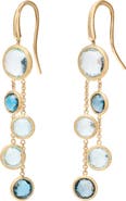 Marco Bicego Jaipur 18K Yellow Gold Mixed Blue Topaz Two-Strand Earrings