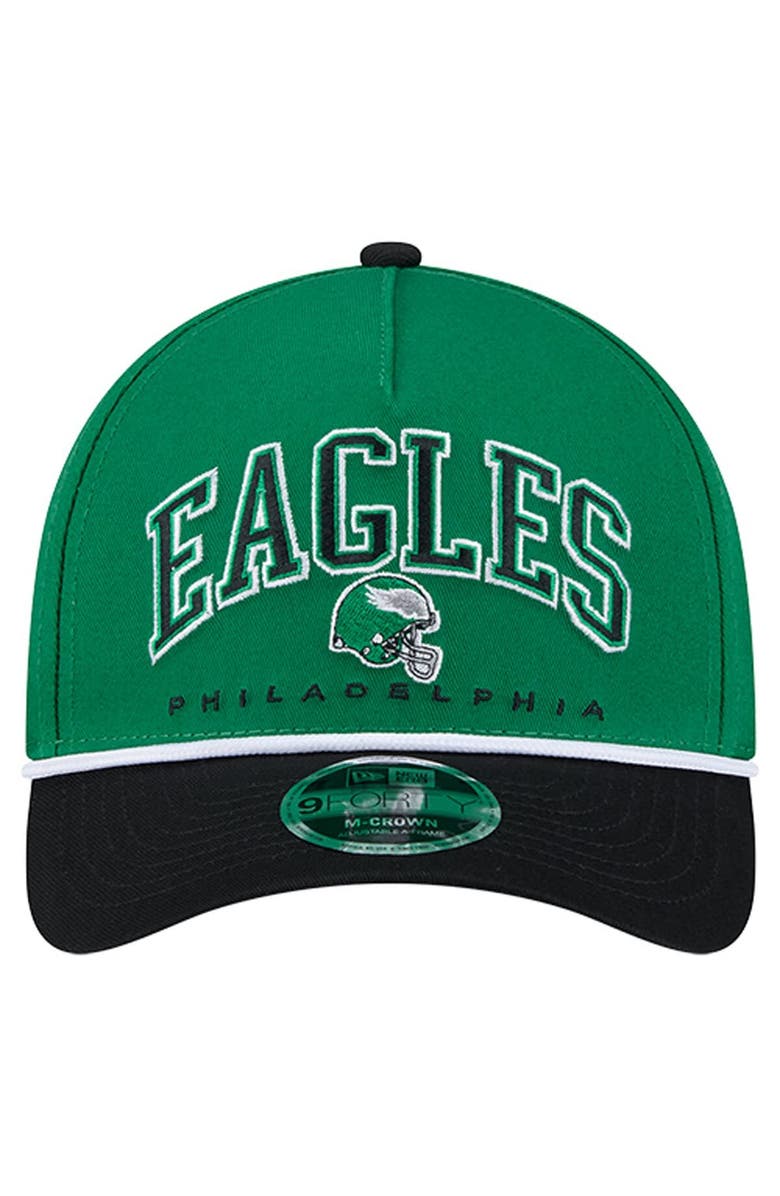 New Era Men's New Era Kelly Green Philadelphia Eagles Throwback Arch COOLERA 9FORTY A-Frame M-Crown Adjustable Hat, Alternate, color, Kelly Green