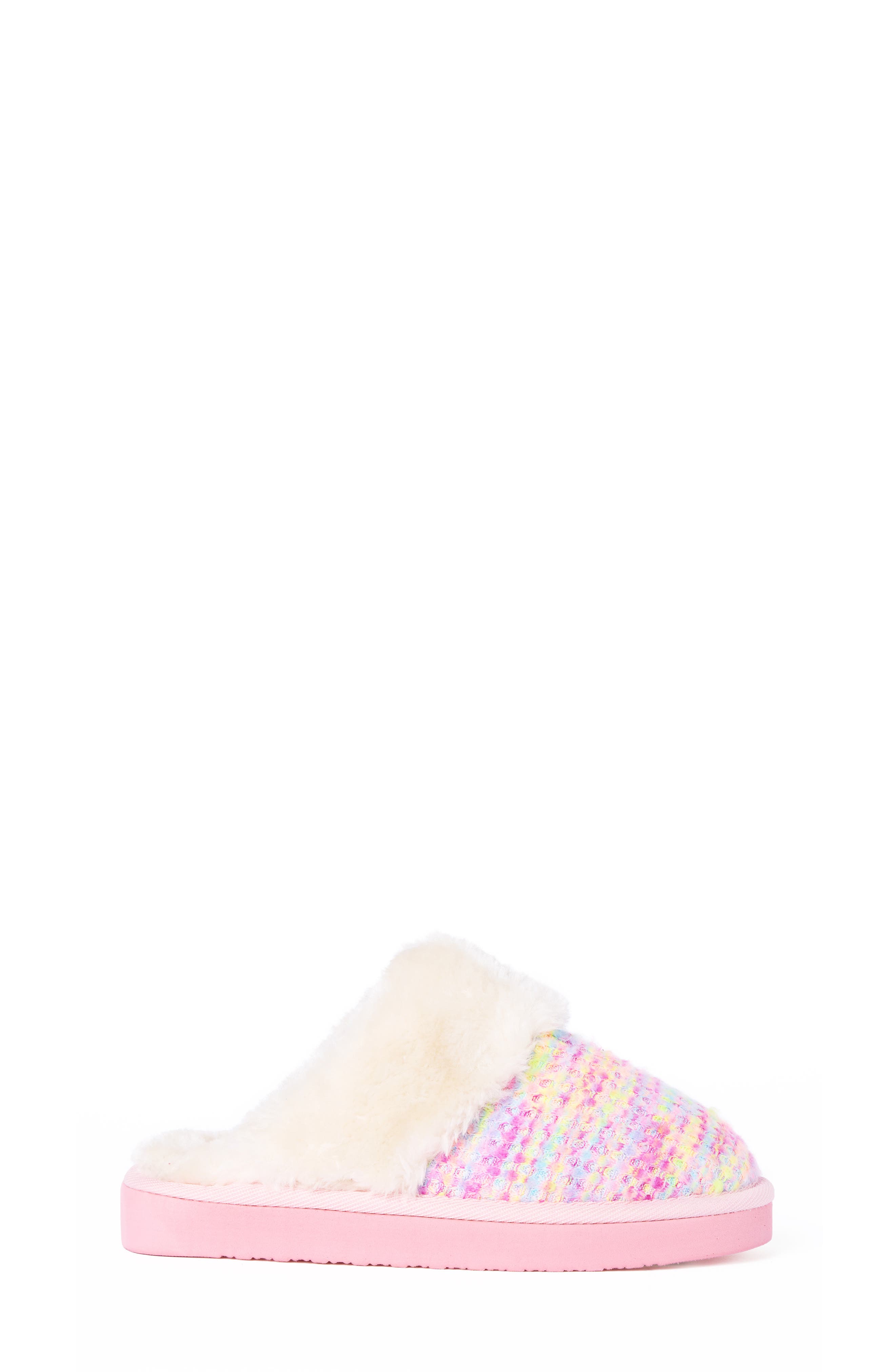 Kids' Bright Multi Scuff Slipper, Alternate, color, BRIGHT PINK MULTI