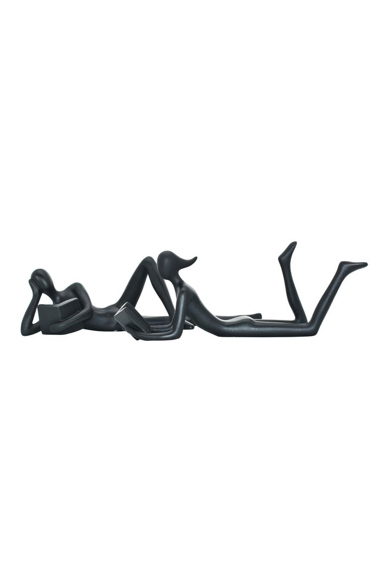 Man & Women Readers Set of 2 Sculpture, Alternate, color, BLACK