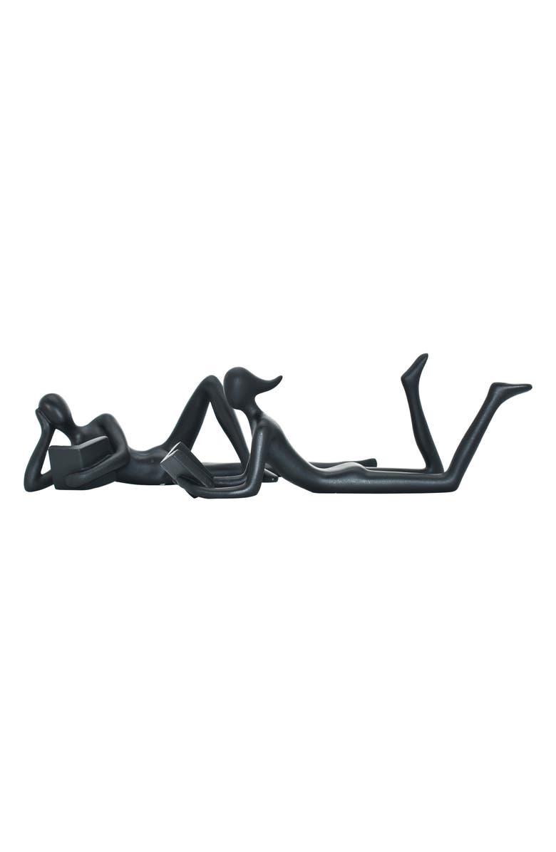 KINETIC Man & Women Readers Set of 2 Sculpture, Alternate, color, Black