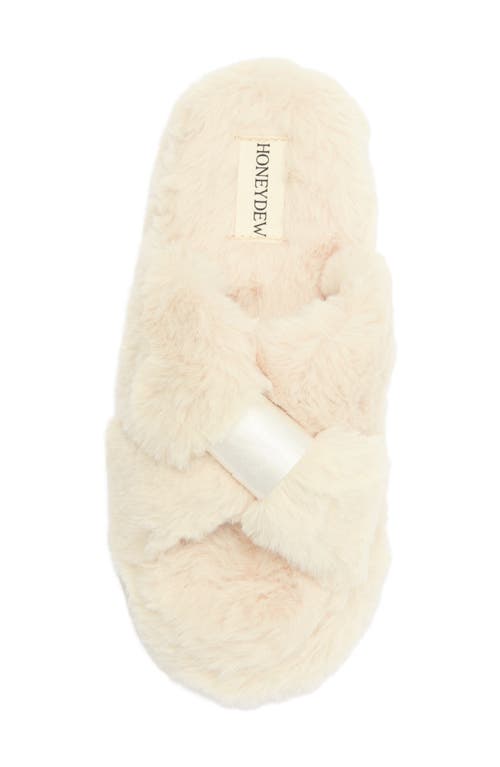 Honeydew The Knot Plush Faux Fur Slide Sandal In White
