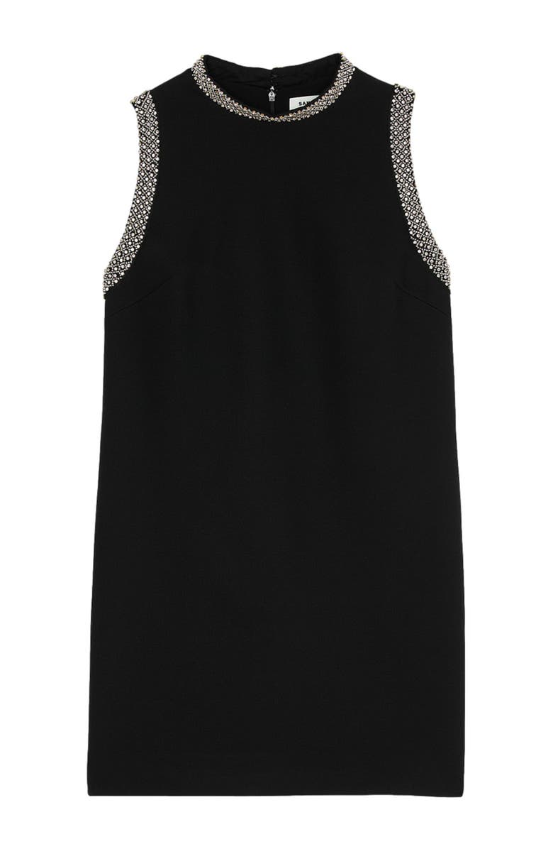SANDRO mini dress with rhinestone details, Alternate, color, 