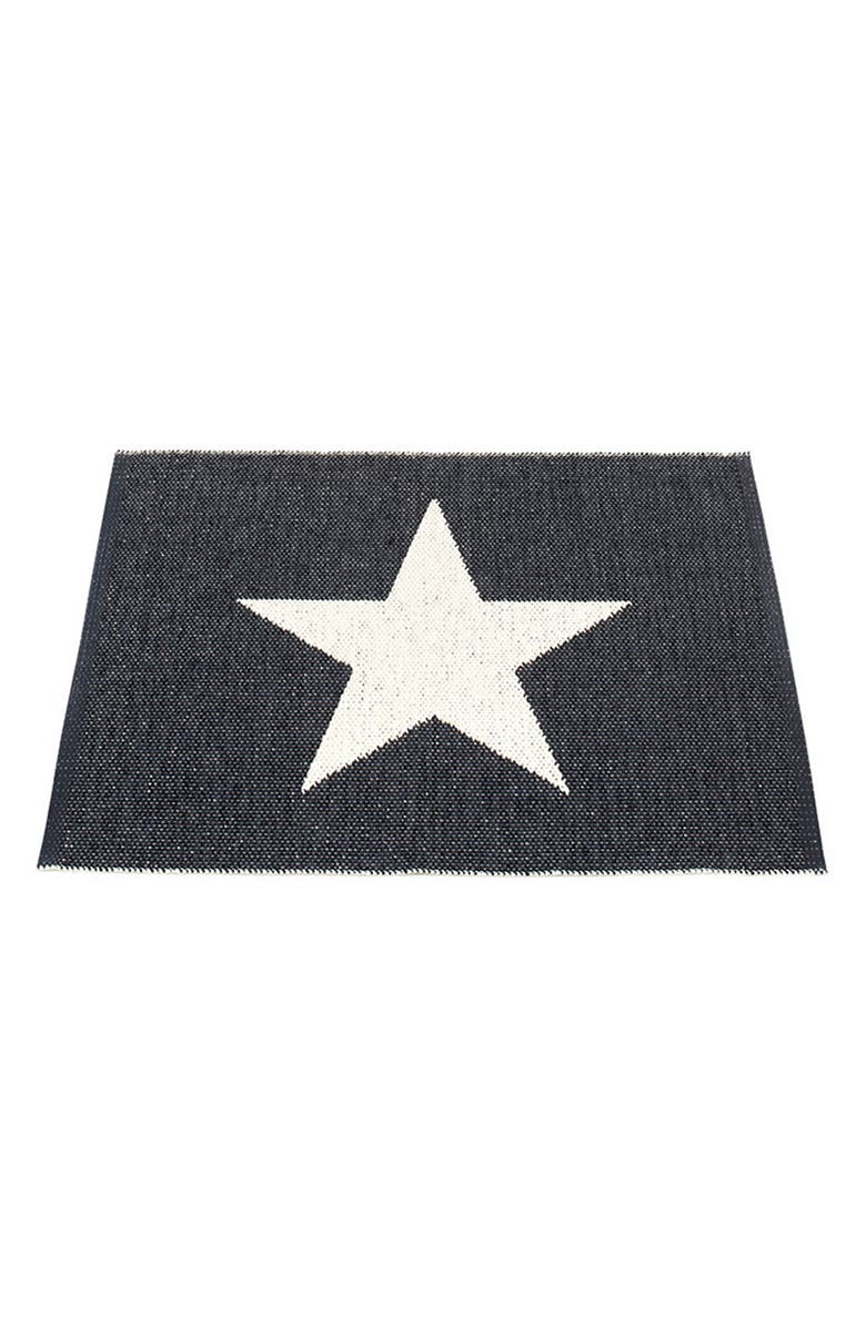 PAPPELINA Viggo Star Pattern Indoor/Outdoor Rug, Alternate, color, Black