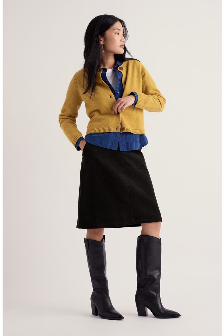 Dovetail Organic Cotton Corduroy Skirt, Alternate, color, ONYX