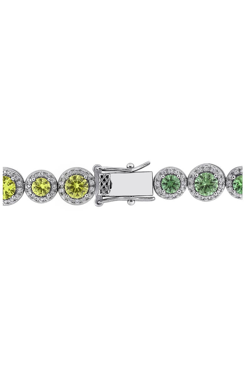 Multi-Gemstone Halo Tennis Bracelet, Alternate, color, MULTI
