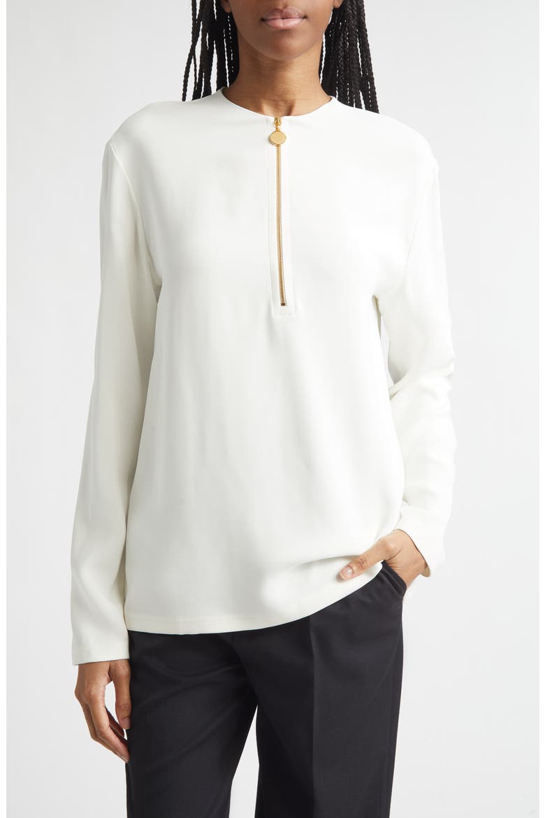 Iconic Zip Detail Top, Main, color, WHITE
