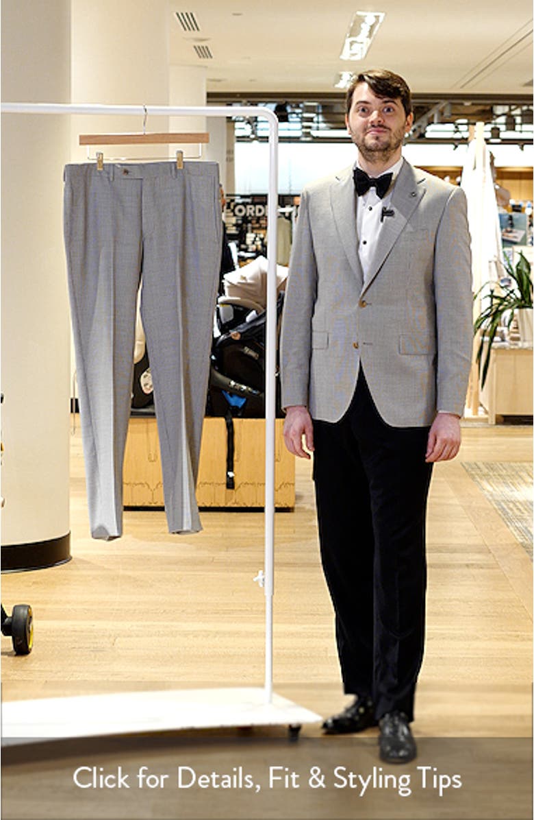 Esprit Contemporary Fit Light Grey Micro Houndstooth Super 130s Wool Suit, sales video thumbnail