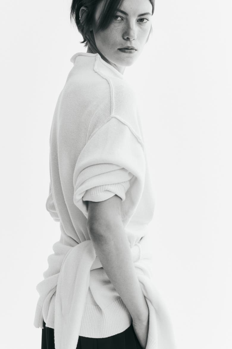 Oversized Wool-blend Sweater, Alternate, color, Cream