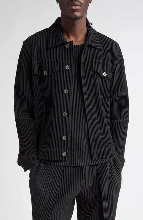 Homme Plissé Issey Miyake Light Shirt Jacket in Black  product