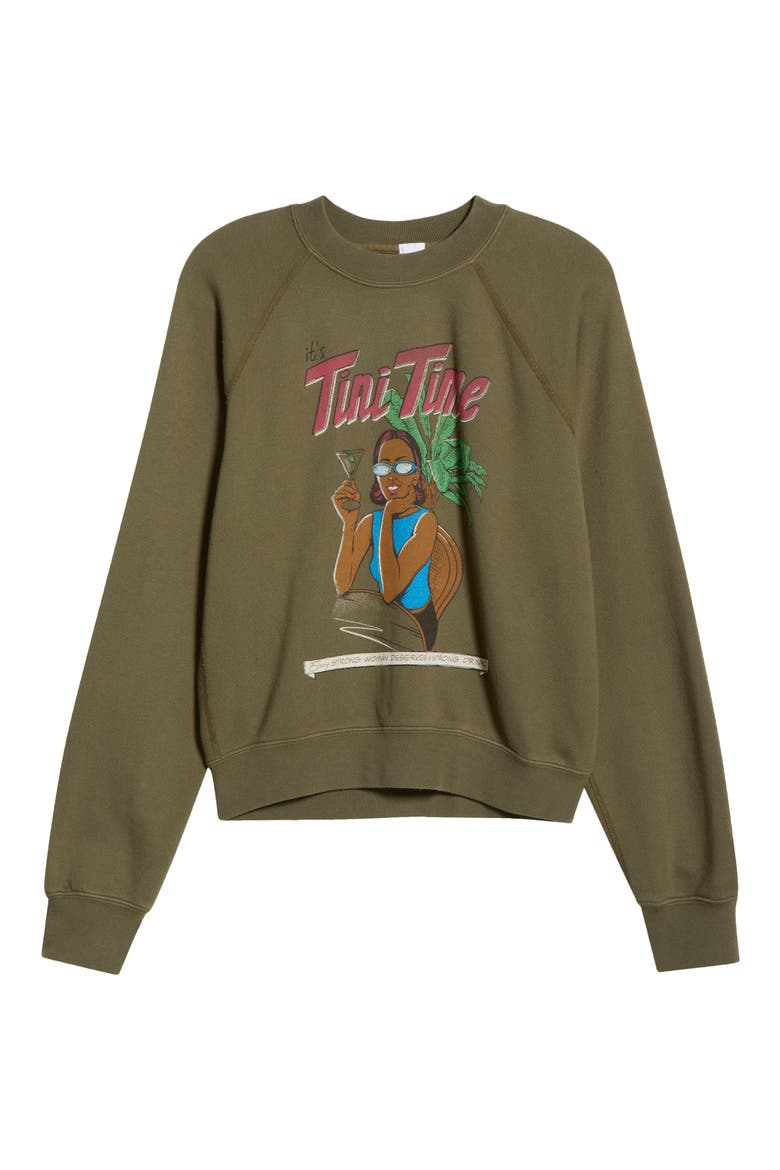 Classic Tini Time Crewneck Sweatshirt, Alternate, color, FATIGUE