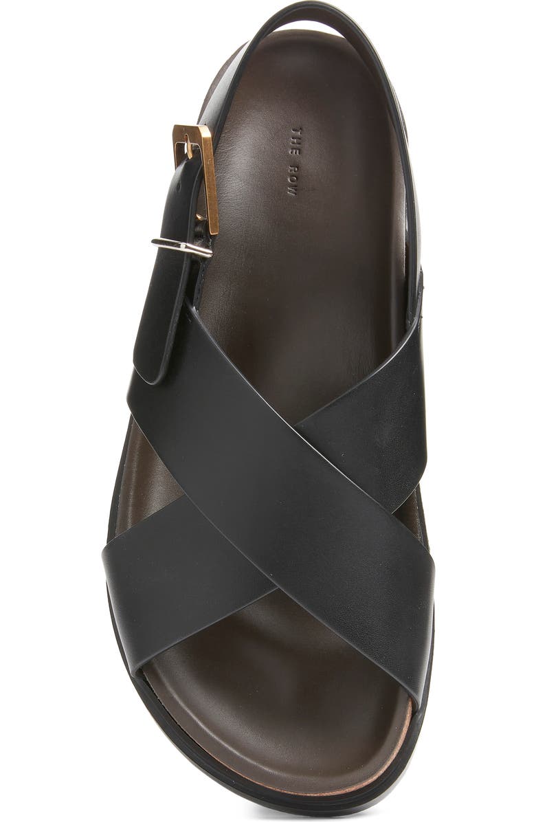 The Row Buckle Crisscross Sandal, Alternate, color, Black