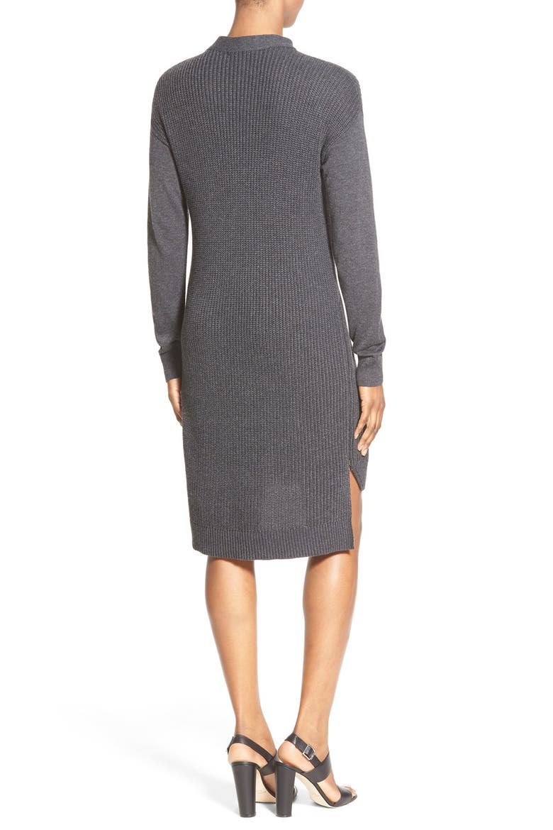 Stitch Detail Knit Tunic, Alternate, color, HEATHER CHARCOAL