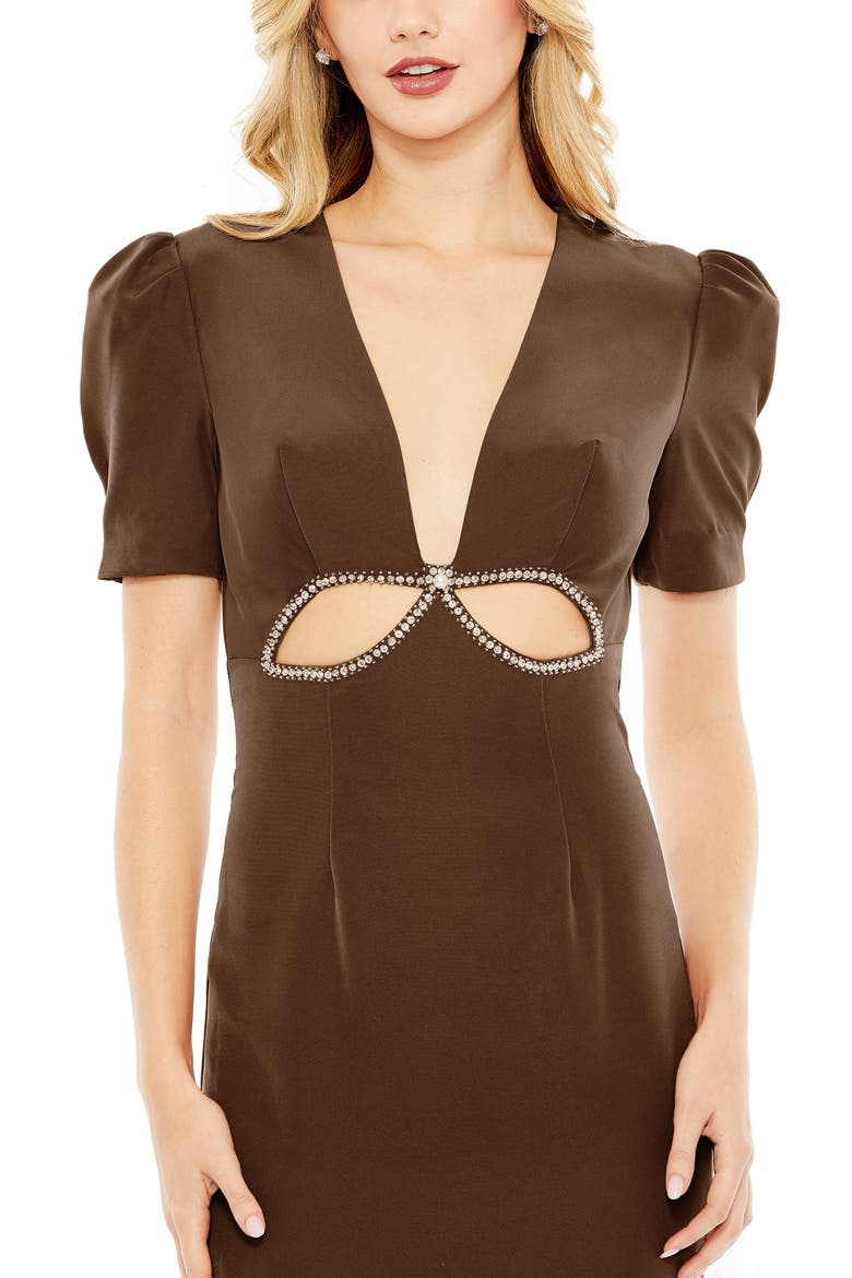 Cutout Column Gown, Alternate, color, ESPRESSO