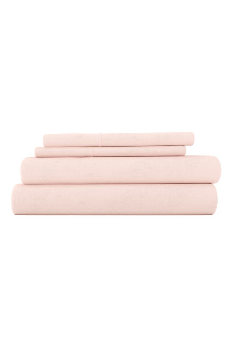 Premium Cotton 4-Piece Ultra Soft Flannel Bed Sheet Set, Main, color, BLUSH