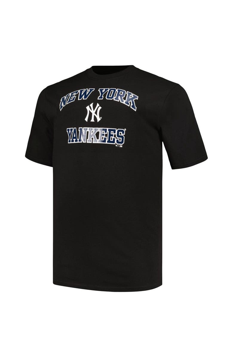 PROFILE Men's Profile Black/Heather Gray New York Yankees Big & Tall T-Shirt Combo Pack, Alternate, color, 