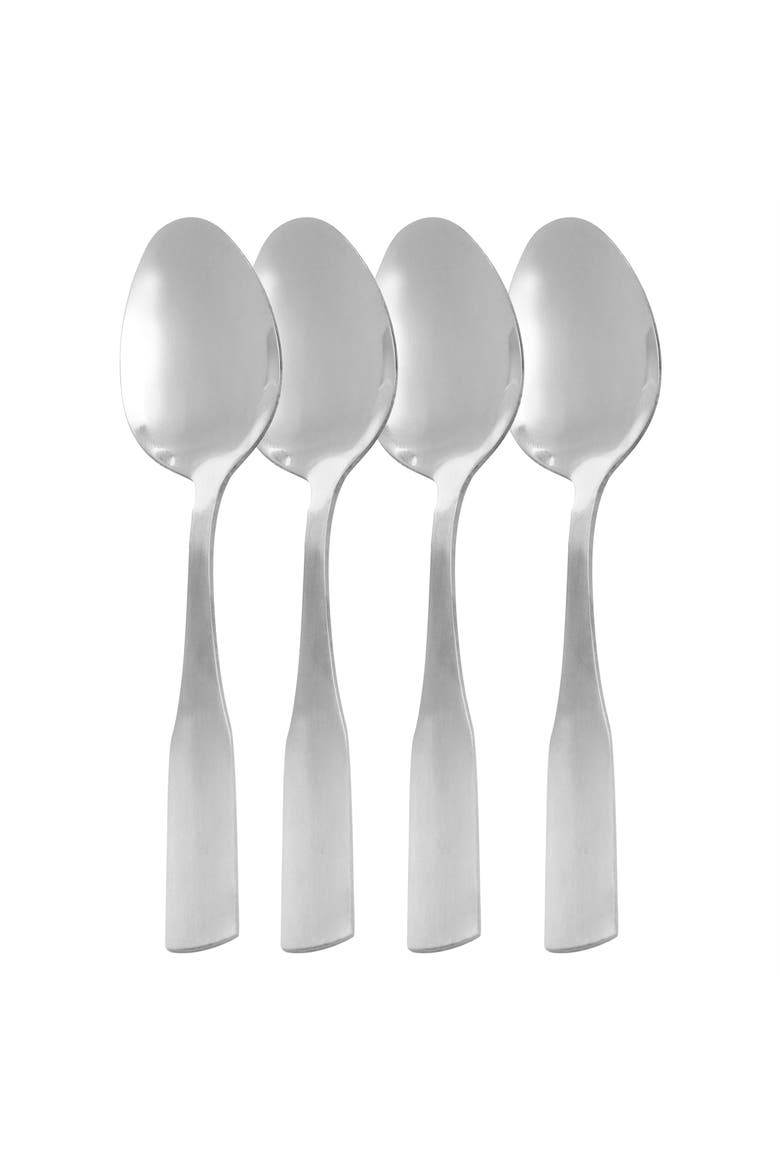 Classic Profile Tea Spoon 4 Piece Set, Main, color, Silver