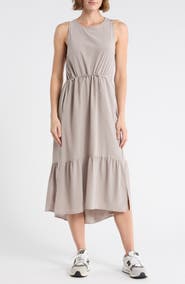 Zella Pursuit Tiered Midi Dress