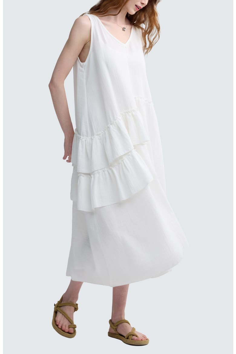 Brielle Artistic Muslin Dress, Alternate, color, Ecru