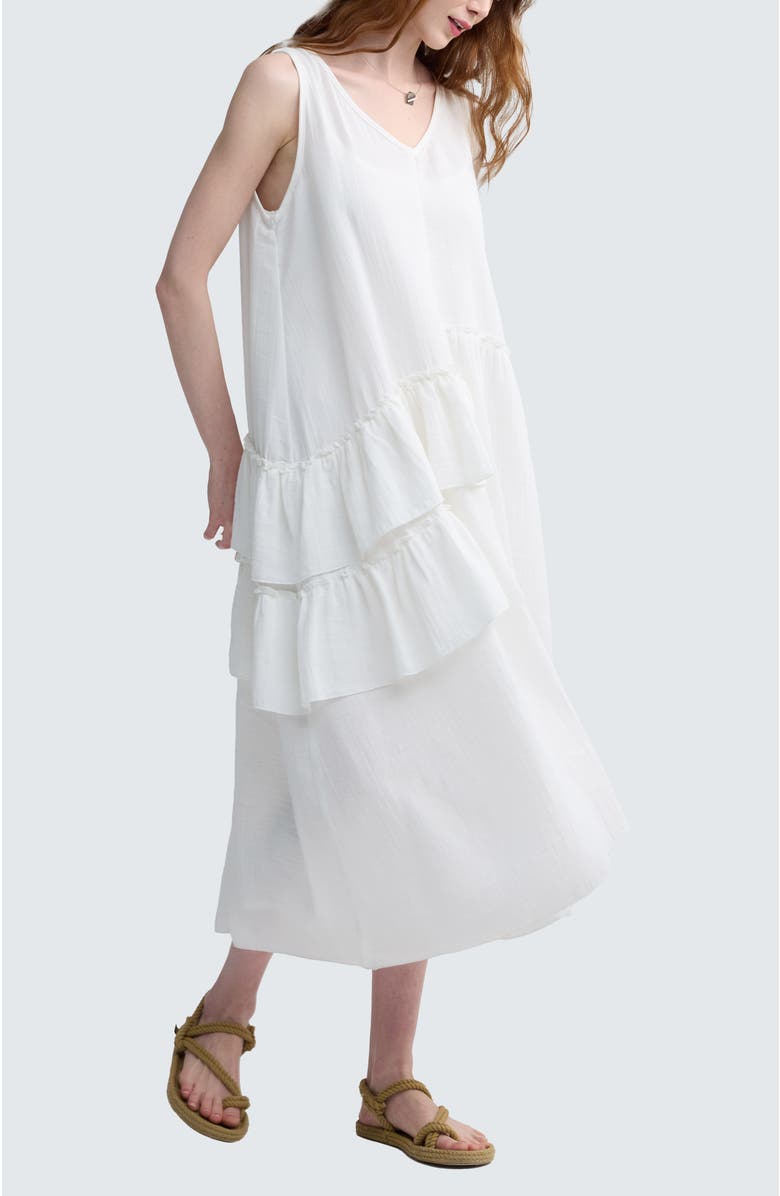 LUUKAA Brielle Artistic Muslin Dress, Alternate, color, Ecru