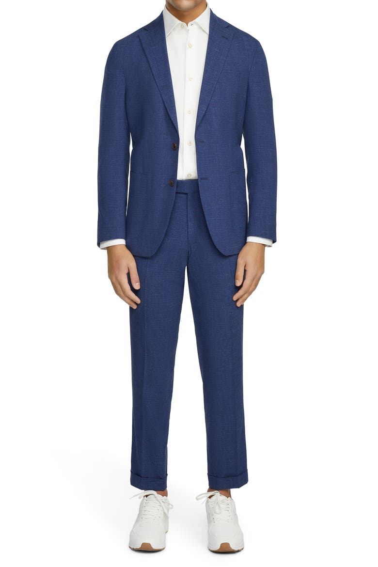 Hampton Unconstructed Wool Blend Sport Coat, Alternate, color, BLUE