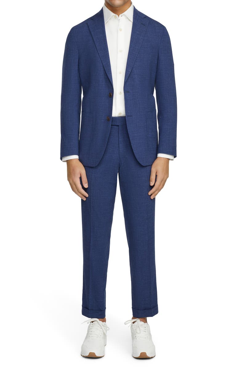 Jack Victor Hampton Unconstructed Wool Blend Sport Coat, Alternate, color, Blue