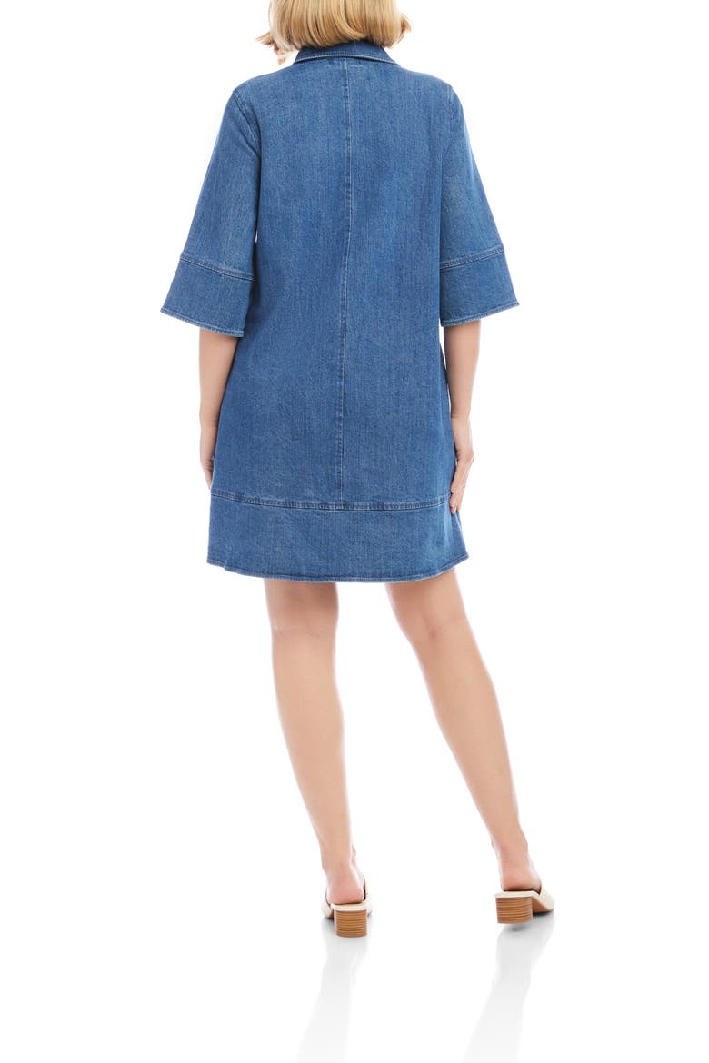 Flare Sleeve Denim Shirtdress, Alternate, color, CHAMBRAY