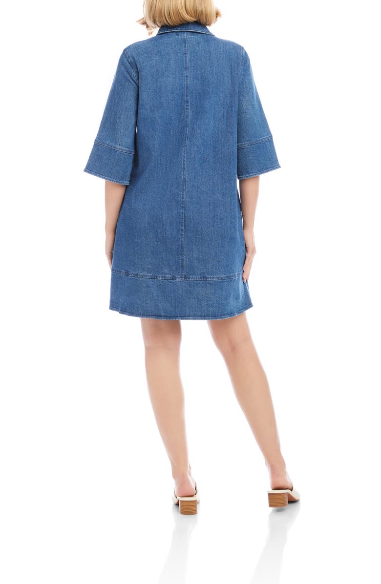 Karen Kane Flare Sleeve Denim Shirtdress, Alternate, color, Chambray