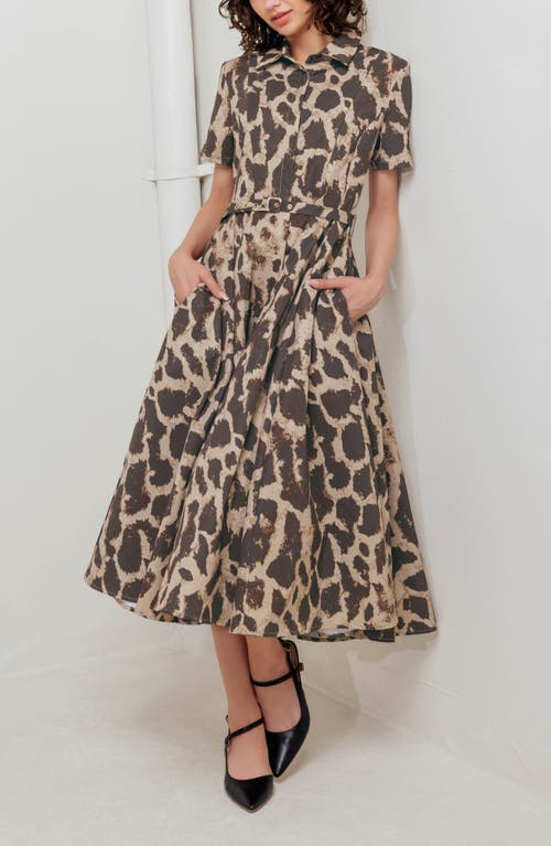 Freemarket Animal Print A-line Midi Dress In Multi