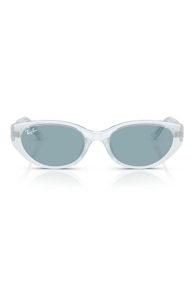 55mm Pillow Sunglasses, Main, color, TRANSPARENT ICE / BLUE