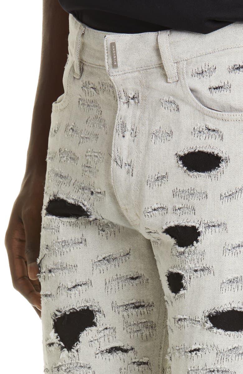 Givenchy Disney x Givenchy '101 Dalmatians' Destroyed Slim Fit Jeans, Alternate, color,