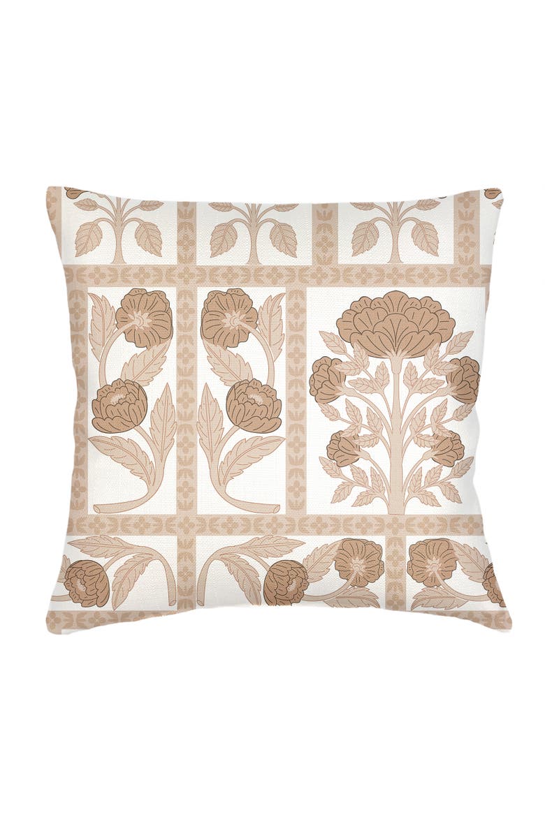 Blossom Field Linen Euro Pillow with Down Insert, Main, color, Warm Beige