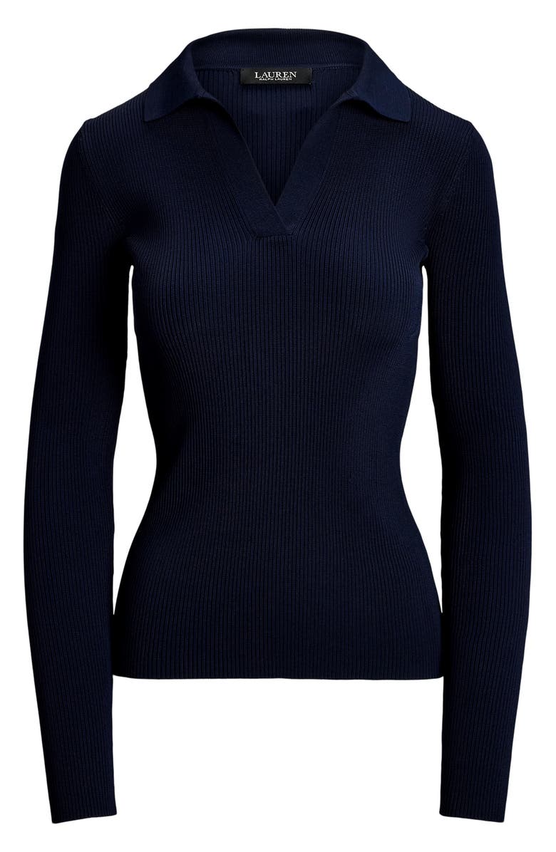 Lauren Ralph Lauren Long Sleeve Johnny Collar Polo Sweater, Alternate, color,