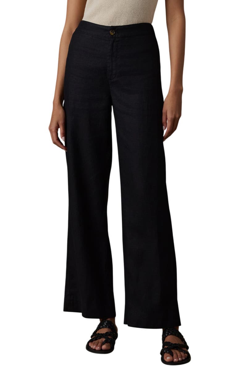 Faherty Sun Strider Wide Leg Linen Pants, Main, color, 