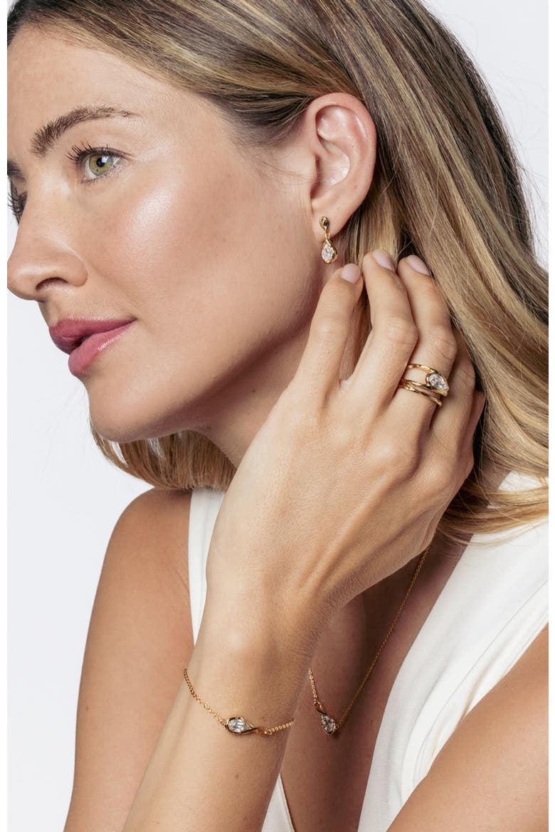 Solace Tear Dangle Earrings, Alternate, color, 18k Gold Plated