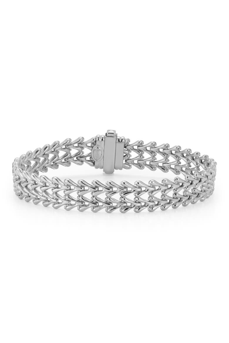 Double Row Weave Bracelet, Main, color, SILVER