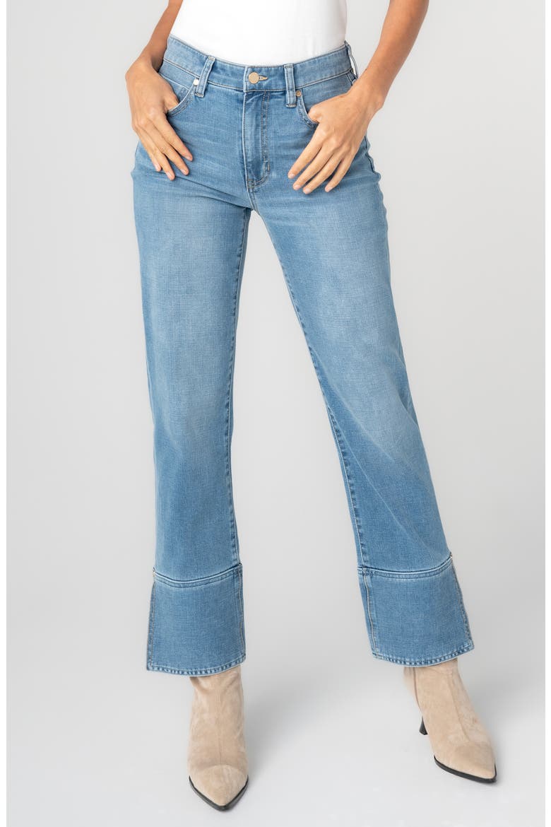 Kennedy Straight Leg Slit Cuff Jeans, Main, color, COWBOY SKY