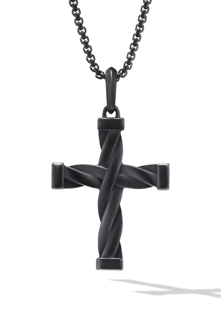 Helios™ Cross Pendant, Main, color, BLACK TITANIUM