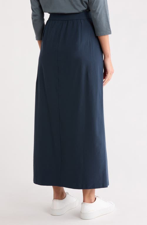 Eileen Fisher Front Slit Maxi Skirt In Blue
