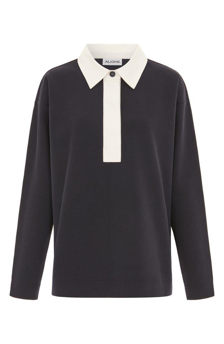 ALIGNE Joni Stripe Rugby Shirt, Alternate, color, Navy