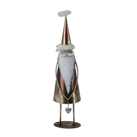 Metal Holiday Santa with Heart