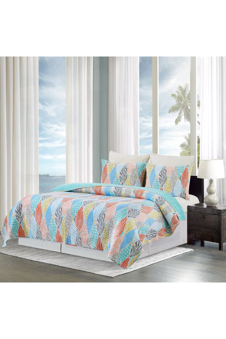 Surfside Sound Bedding Quilt Set, Alternate, color, Blue