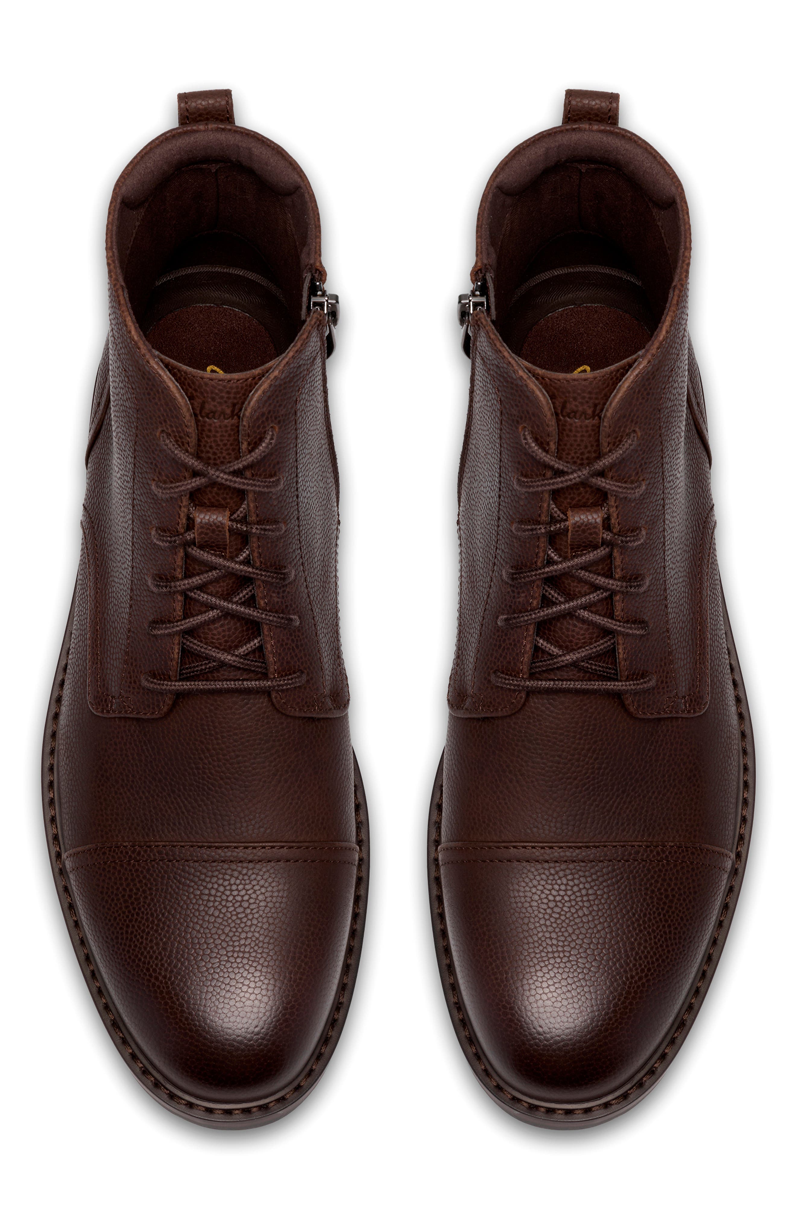 Aldwin Leather Cap Toe Boot, Alternate, color, BROWN LEATHER