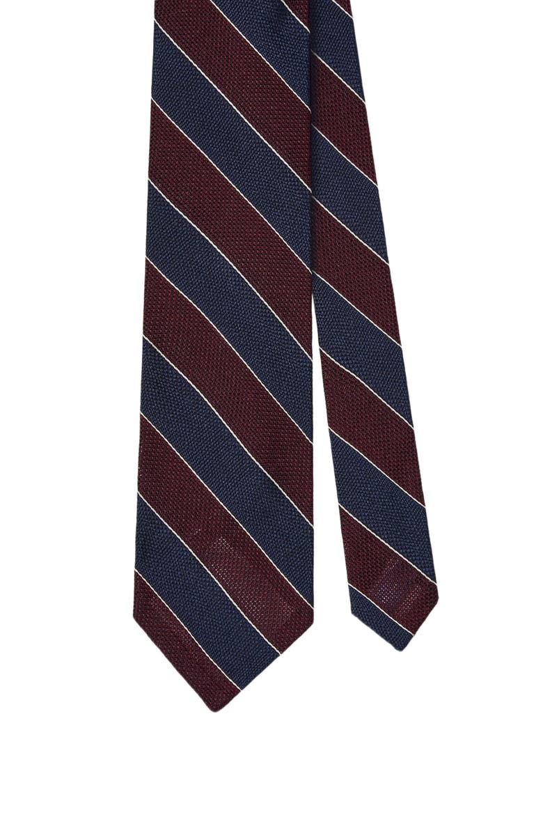 Duvall Grenadine Textured Multi Stripe Necktie, Main, color, Navy Multi