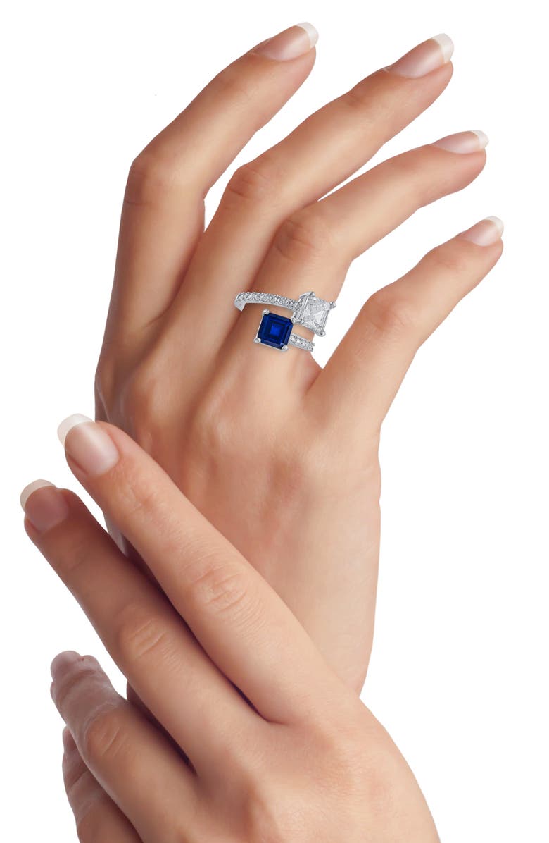 CZ by Kenneth Jay Lane Mixed Cubic Zirconia Bypass Ring, Alternate, color, 