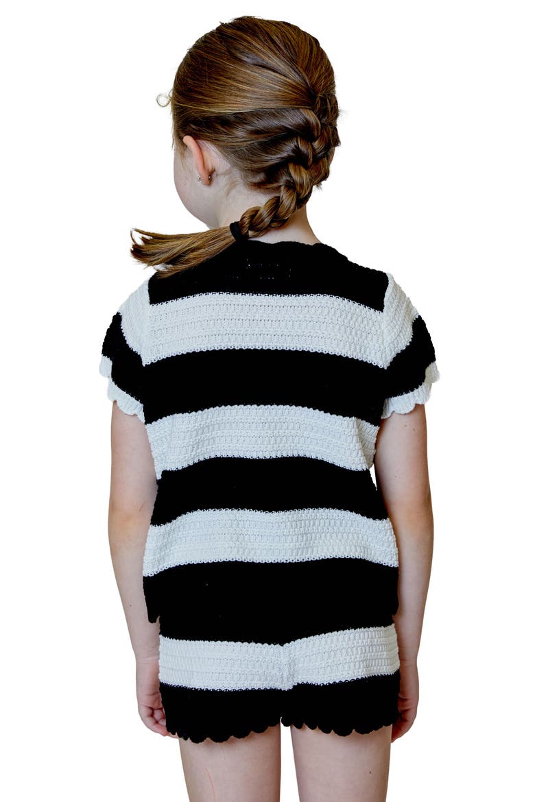 Kids' Stripe Sweater & Shorts Set, Alternate, color, BLACK COMBO