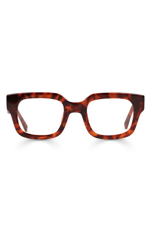 Eyebobs Square Off 47mm Small Square Reading Glasses In Red Orange Tortoise